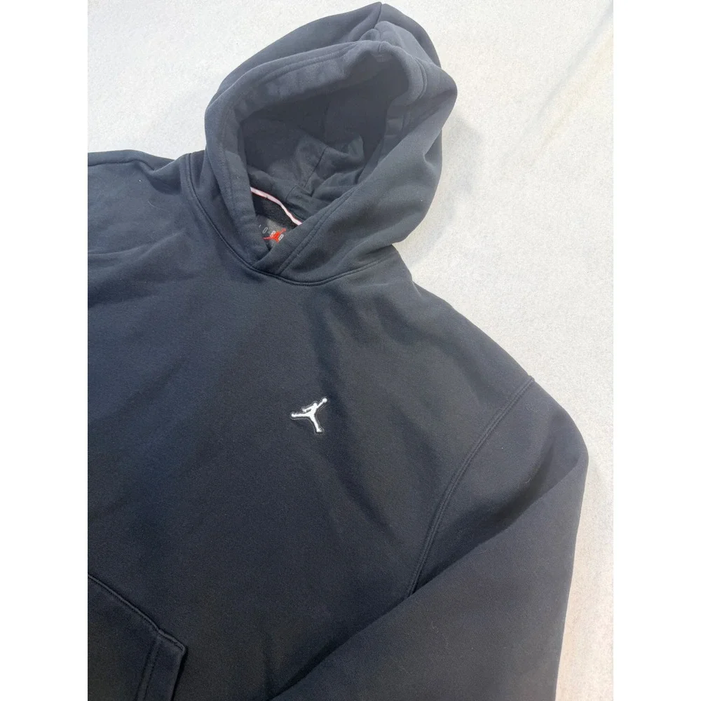 Jordan Brand Jumpman Embroidered Pullover Hoodie Black Cotton Blend Mens XL